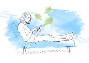 A person chatting on a mobile phone - therapy through chat and email